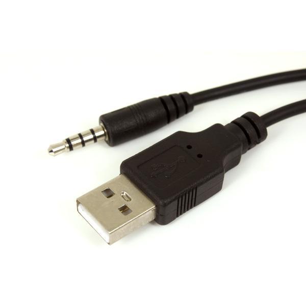 Шнур удлинитель USB 2,0 -  AUX  (4-х конт) стерео 3.5mm L-0.5м 