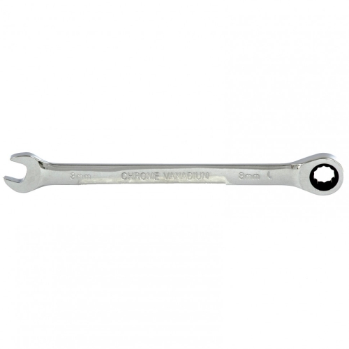 Ключ комбинированный  8 мм трещоточный, CrV, зеркальный хром MATRIX PROFESSIONAL