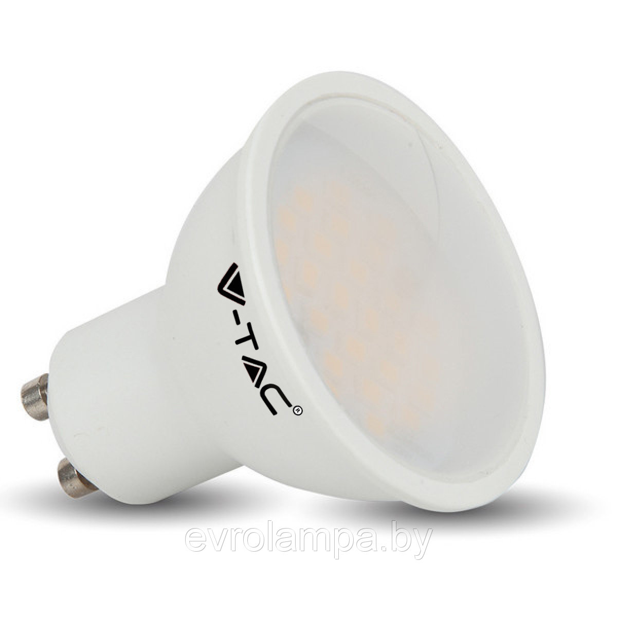 Лампа светодиодная GU10 220В 10 Вт 3000К теплая, матовый V-TAC  SKU-878