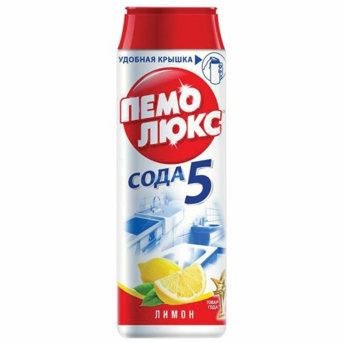 Средство для мытья чистящий порошок ПЕМОЛЮКС Сода-5, "Лимон" 480 г,