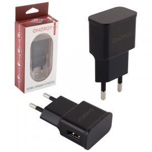 Зарядное устройство сетевое USB 1 порт 220V 1А Energy ET-09 черный