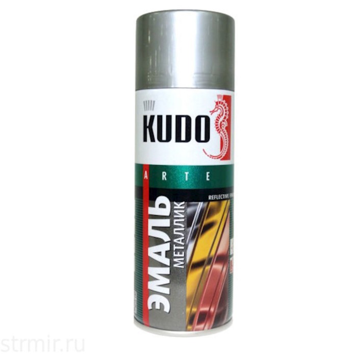 Краска аэрозольная эмаль спрей KU-1027 Хром 520 мл. KUDO