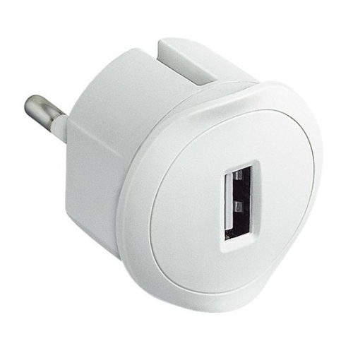 Зарядное устройство сетевое компактное USB. 230В, 1,5А, выход -5В 1500мА, белый Legrand (050680)