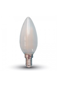 Лампа светод. свеча Е14  4 Вт 220В 2700K теплая матовая на ветру филамент V-TAC  SKU-4477
