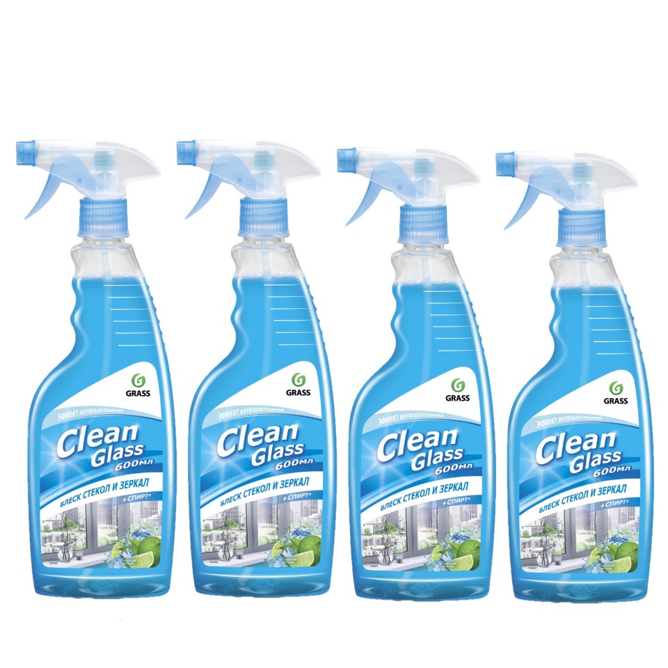 Средство для мытья стекол и зеркал GRASS "Clean glass" голубая лагуна (0,6 л) 125247