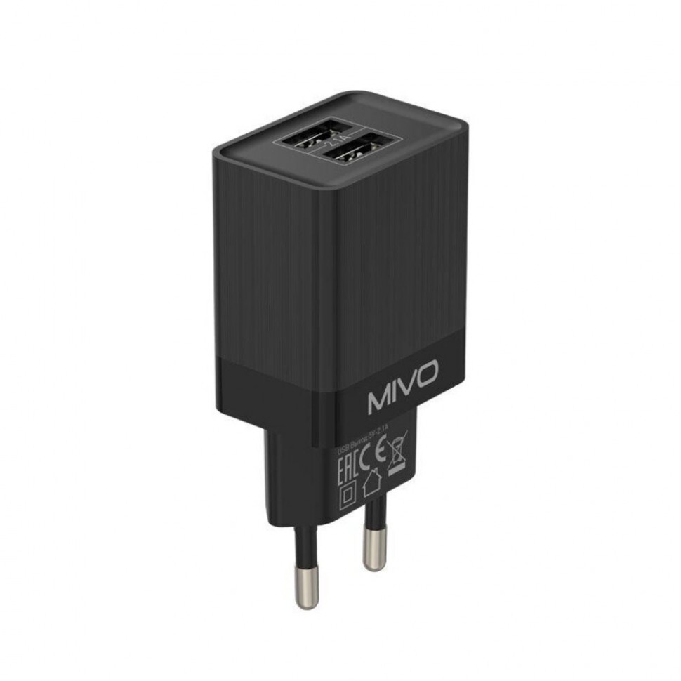 Зарядное устройство сетевое MIVO USB 2 порта 220V 2,1А MP-221