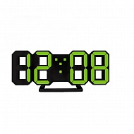 Часы-Будильник Perfeo LUMINOUS", черный корпус/зеленая LED подсветка (PF_5198)"