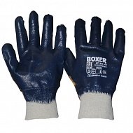 Перчатки нитриловые с обливной ладонью синие BOXER BXP1420