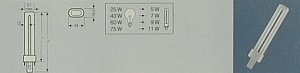 Лампа люминесцентная компактная DULUX S  9W/21-840 G23 OSRAM 