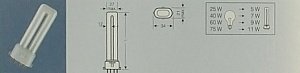 Лампа люминесцентная компактная DULUX S/E 11W/41-827 2G7 OSRAM 