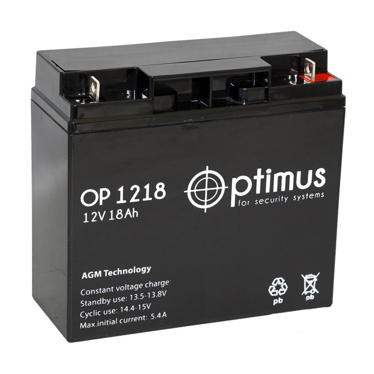 Аккумулятор  АКБ Optimus OP1218 12v 18А/ч 