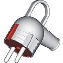 Вилка штепсельная з/к белая угловая с кольцом 16А Makel 10037 