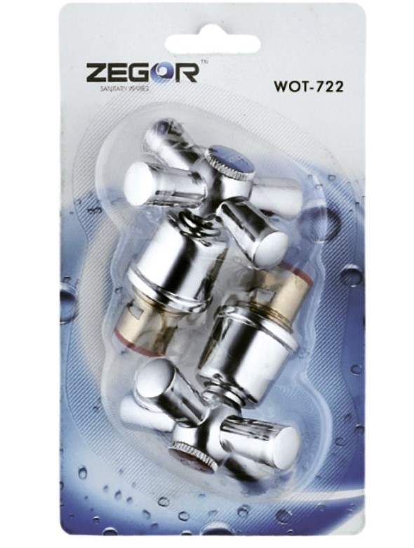 Кран-букса керамика  1/2" с маховиком крест ZEGOR WOT-722 (ПАРА)