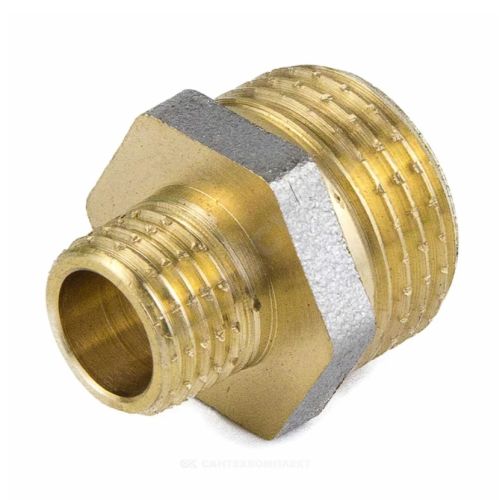 Ниппель никель переходной  1/2"(15) нар x 3/4"(20) нар ГОСТ Aquasfera 9023-03