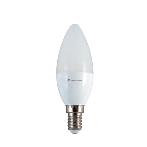 Лампа светодиодная свеча Е14  6 Вт 220В 2700К теплая, матовая LE-CD-6/E14/827 НАНОСВЕТ L250