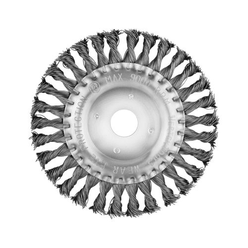 Щетка-крацовка для УШМ колесо 150х22 мм крученая проволока VERTEX 12100-150