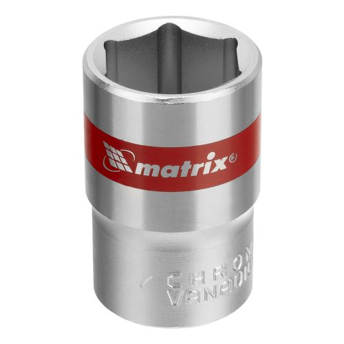Головка торцевая, 18 мм, шестигранная, CrV, под квадрат 1/2 Matrix 13118