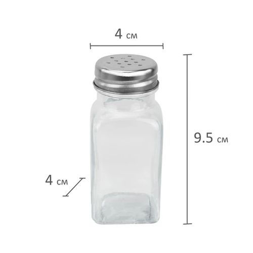 Солонка для специй 80 мл стекло/сталь, дисплей, WEGLA 700225