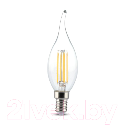 Лампа светод. свеча Е14  4 Вт 220В 2700K теплая на ветру филамент V-TAC  SKU-4302