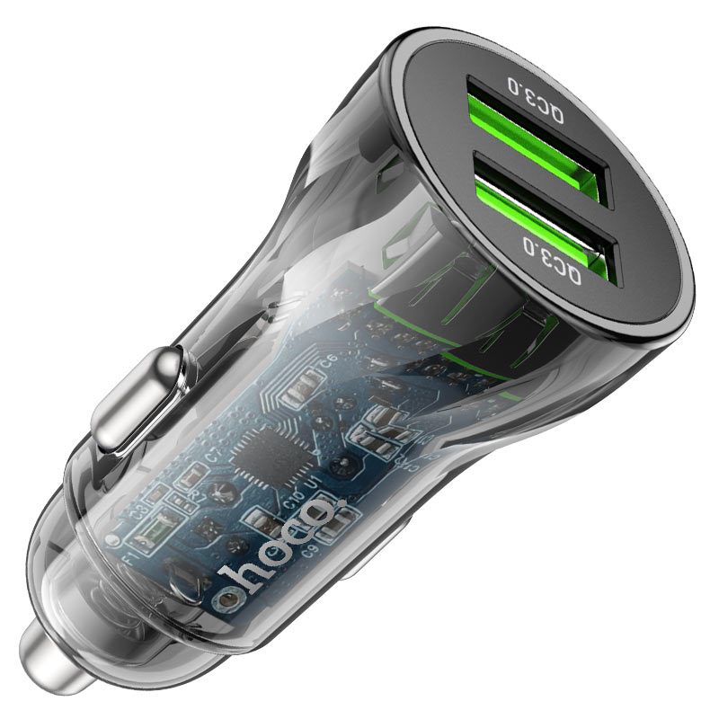 Авто-зарядное устройство в прикуриватель HOCO USB 2 порта 3.0A Z47