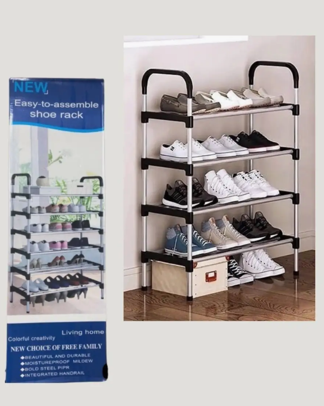 Этажерка для обуви Easy To Assemble Shoe Rack на 4 полки 95×95×30см