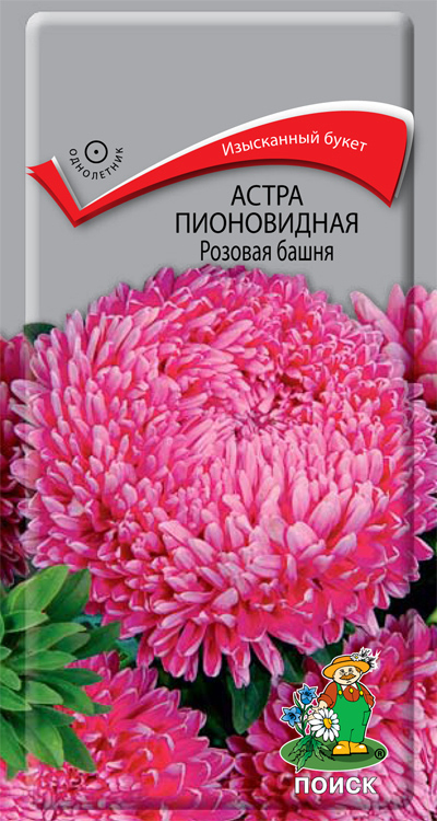 Семена Цветы Астра Башня Розовая, 0,3г., Поиск