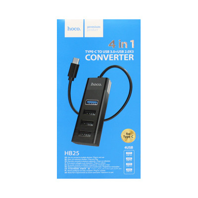 USB-ХАБ Разветвитель 4 порта TYPE-C-USB 2.0 HOCO HB25