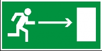 Самоклеющиеся знаки  "Направление к эвакуационному выходу направо" 300х150мм