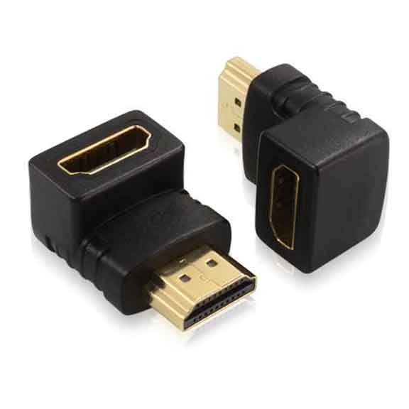 Переходник HDMI штекер- HDMI гнездо угловой 