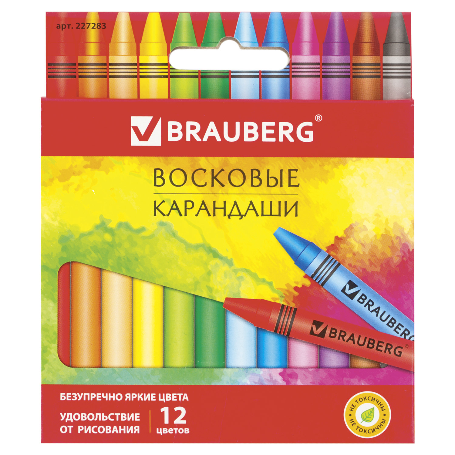 Карандаши цветные  12шт. BRAUBERG восковые Академия 227283