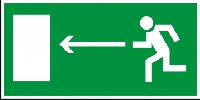 Самоклеющиеся знаки  "Направление к эвакуационному выходу налево" 300х150мм