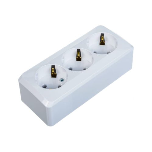 Розетка 3-местн. ОУ з/к Этюд PA 16-011B белый Schneider Electric