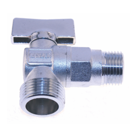 Кран MINI шаровой угловой 1/2"(15 мм) х 3/4"(20 мм) нар-нар GANZER GZR84
