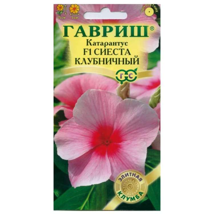 Семена Цветы Катарантус Сиеста Клубничный, 5шт., Гавриш