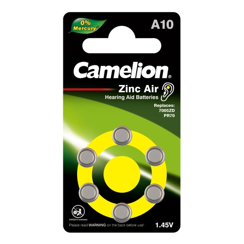 Батарейка таблетка (D- 5,8 H-3,6) ZA10 1.45 V 90mAh Camelion для слухового аппарата