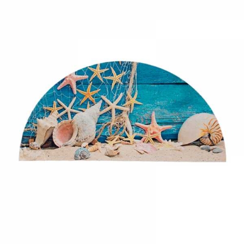 Коврик для ванны 62х31 см SHAHINTEX SILK PHOTOPRINT (54) полукруглый Ракушки