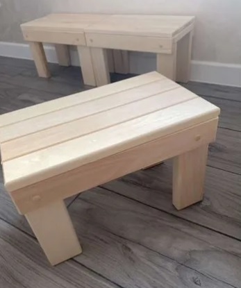 Табурет деревянный шлифованный липа для бани 21x24x35см