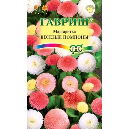 Семена Цветы Маргаритка Веселые помпоны см, 0,02г., Гавриш