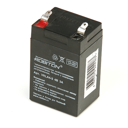 Аккумулятор  АКБ "ROBITON"  LA-430  (4V 3.0A) (для фонарей) 