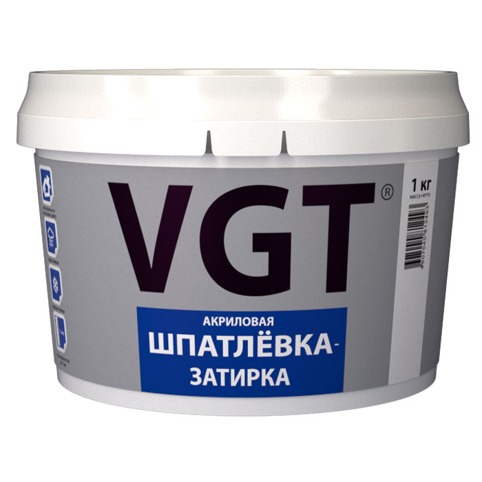 Шпатлевка акриловая VGT 1кг затирка