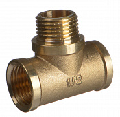 Тройник латунь  1/2"(15мм) вн.-нар.-вн.