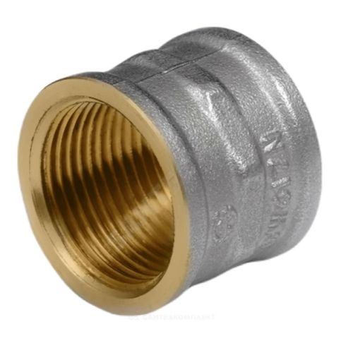 Муфта никель   3/4"(20мм) внутр-внутр ГОСТ Aquasfera 9018-02