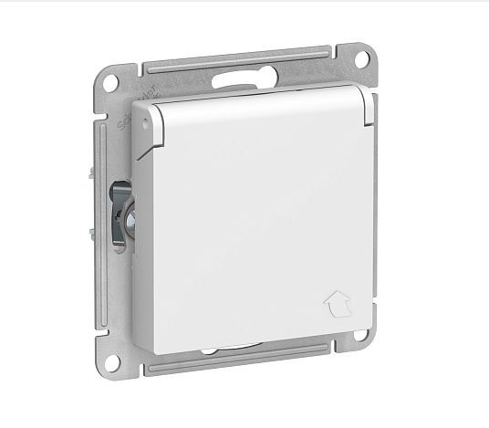 Механизм роз. 1-местн. з/к с крышкой  белый AtlasDesign Schneider Electric ATN000146