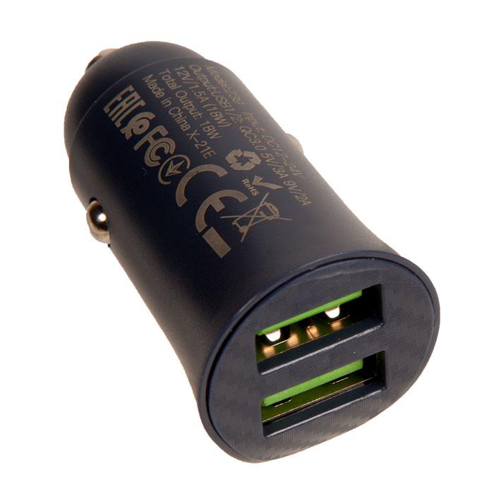 Авто-зарядное устройство в прикуриватель HOCO USB 2 порта 18W QC3.0  Z39