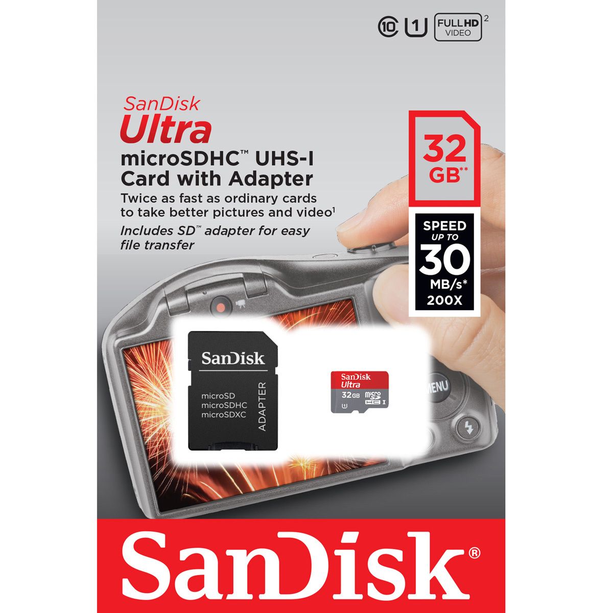 Карта памяти  SanDisk Micro SDHC 128 Gb Class 10 