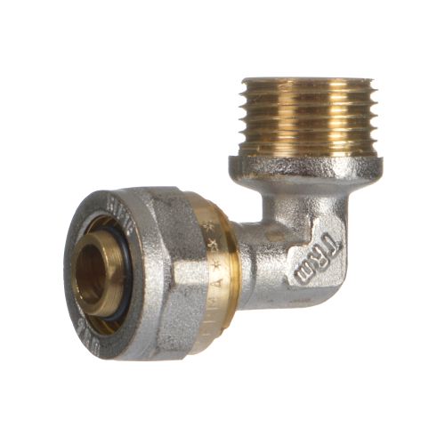 Угольник для металлопластиковой трубы 16 х 1/2"(15 мм) цанга наружная