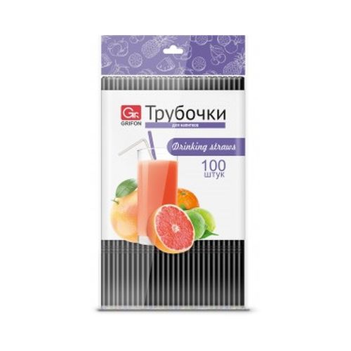 Трубочки для напитков 21см, 100шт/уп, черные, 105-113 GRIFON