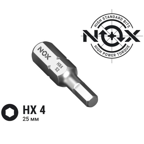 Бита насадка HEX4х25, NOX COREBIT 331425-5B