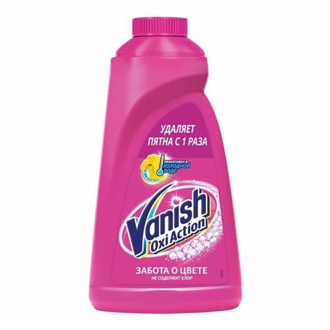 Средство пятновыводитель Vanish Oxi Action, Забота о цвете, гель, 1000 мл