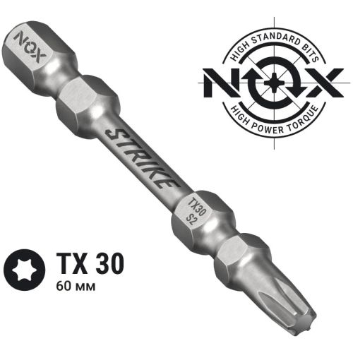 Бита насадка TORX T30х60, NOX IMPACT STRIKE 333060
